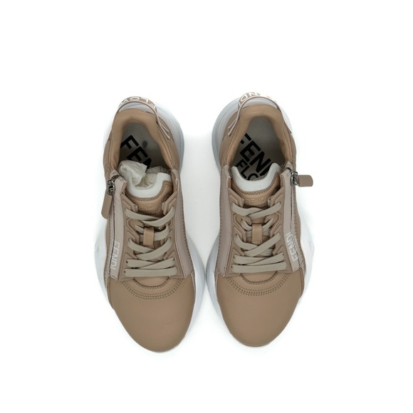 FENDI Flow Sneakers Beige leather low-tops - Picture 3 of 7